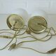 Pair of vintage gold bedside lamps desk lights from 80s retro table lights