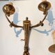 Pair of neoclassical sconces in bronze and gilded brass 1950.
