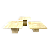 Vintage travertine nesting tables or side tables, 1970s