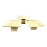 Vintage travertine nesting tables or side tables, 1970s