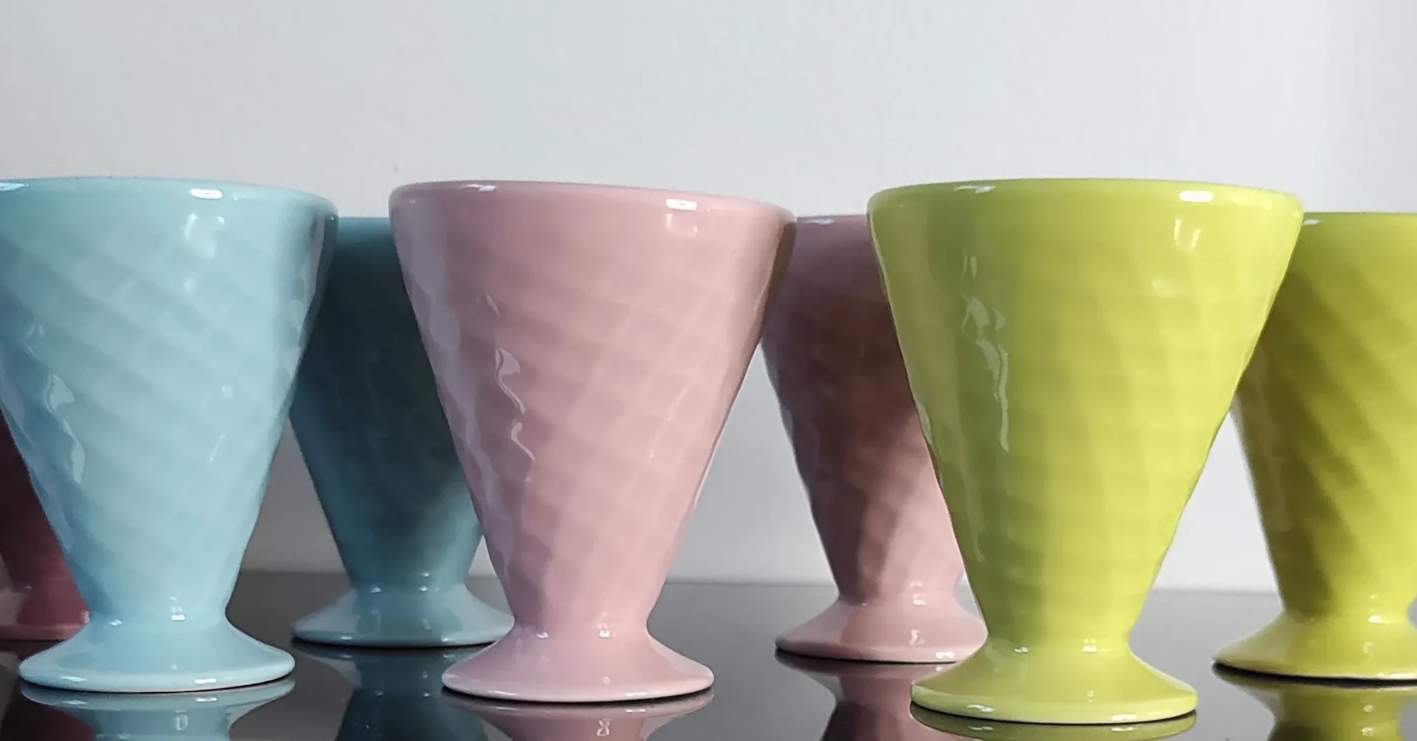 Coupes à glace vintage en céramique