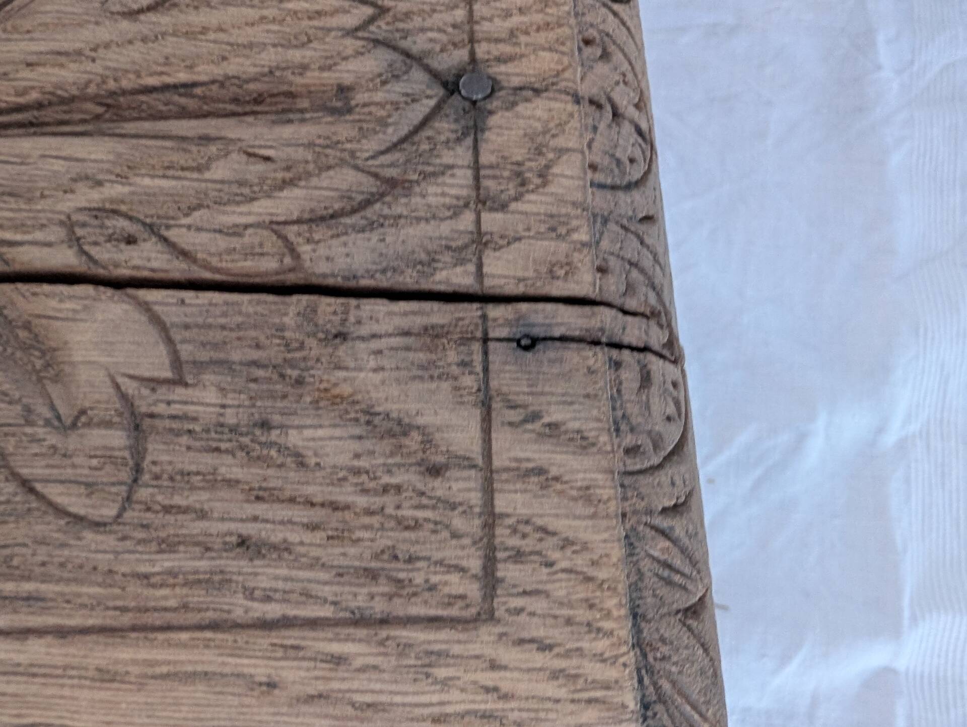 Small carved oak bench