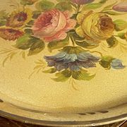 Round painted tin tray, Napoleon III