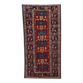 Handmade antique Caucasian Shirvan rug 134cm x 271cm 1880s - 1B491