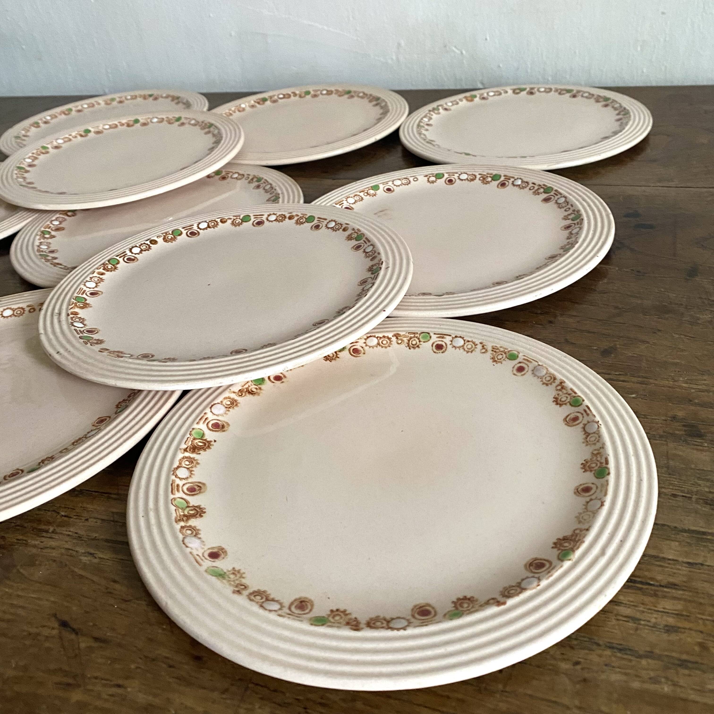 Longwy Art Deco Betty dessert plates