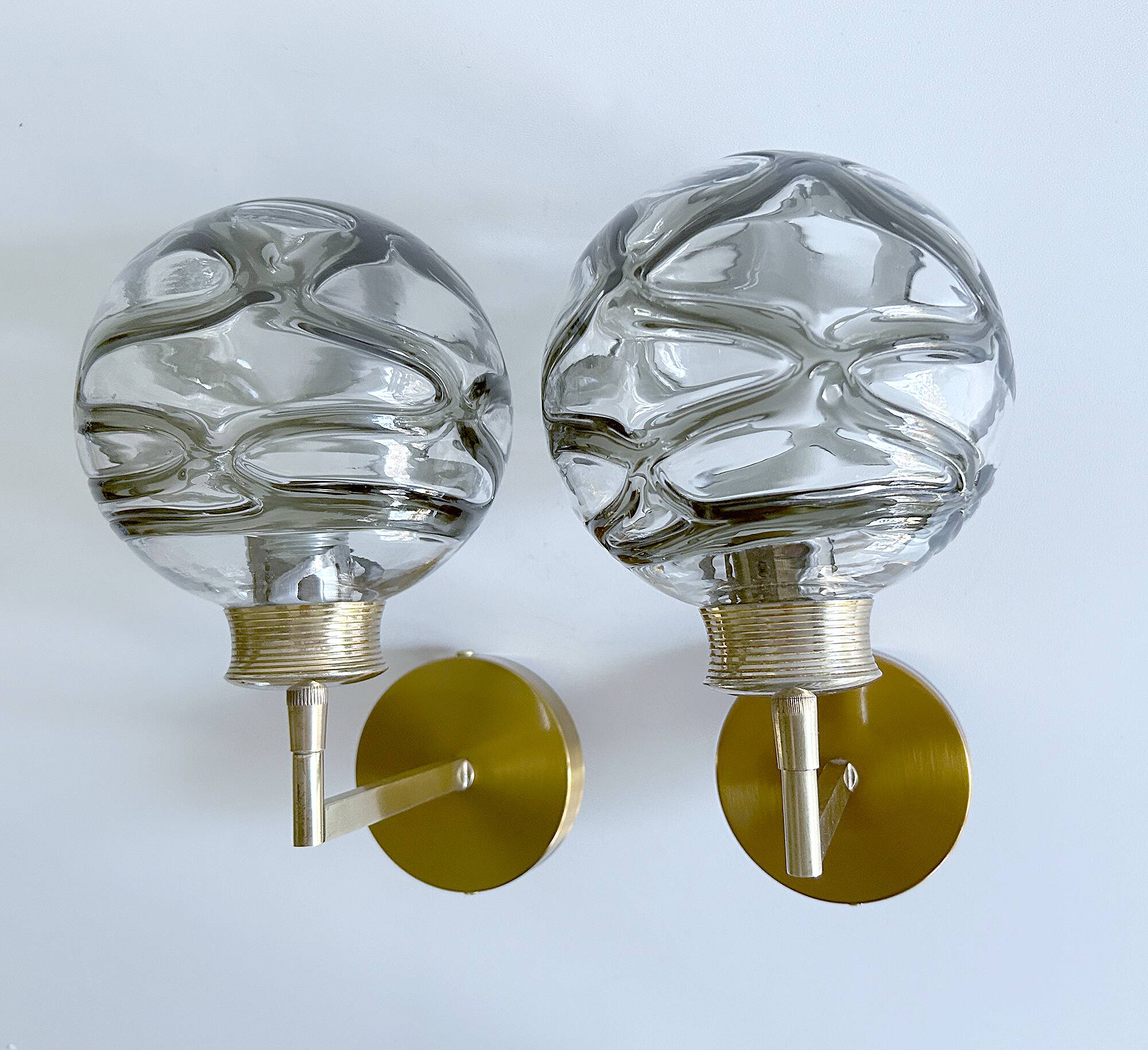 Pair Vintage Murano Glass Wall Lights