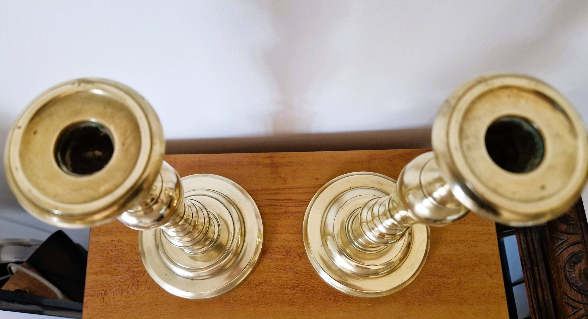 Pair of brass candlesticks