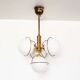 Lustre en verre laiton & opalin by Leola
