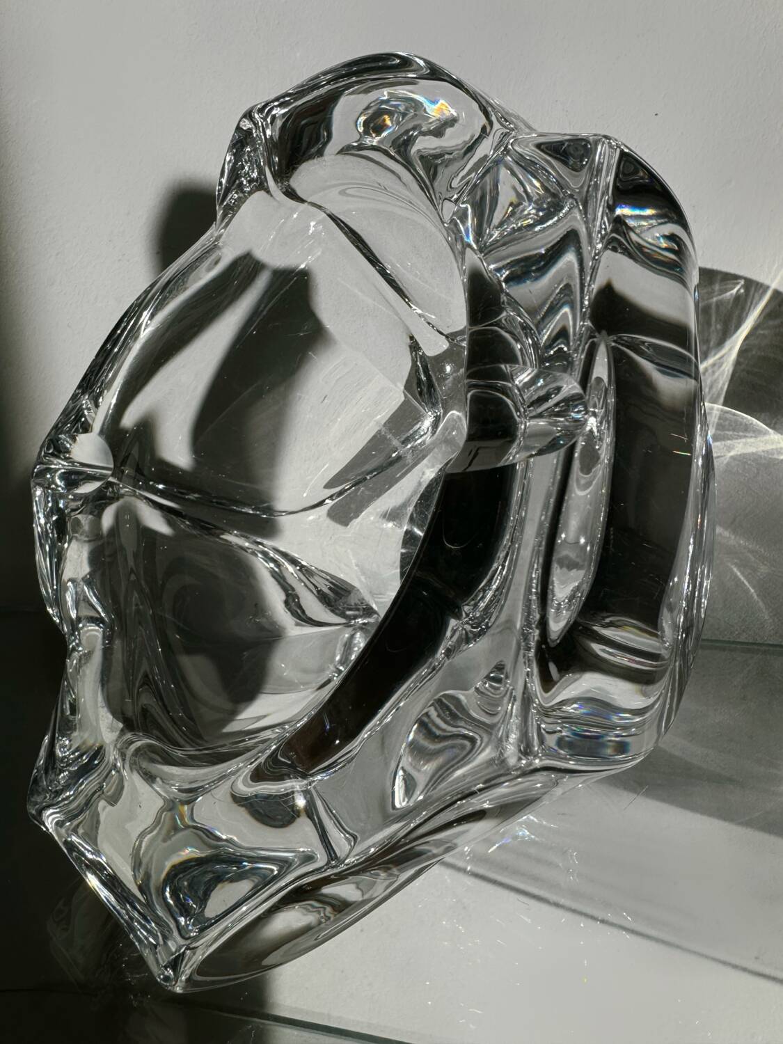 Large antique Daum crystal ashtray