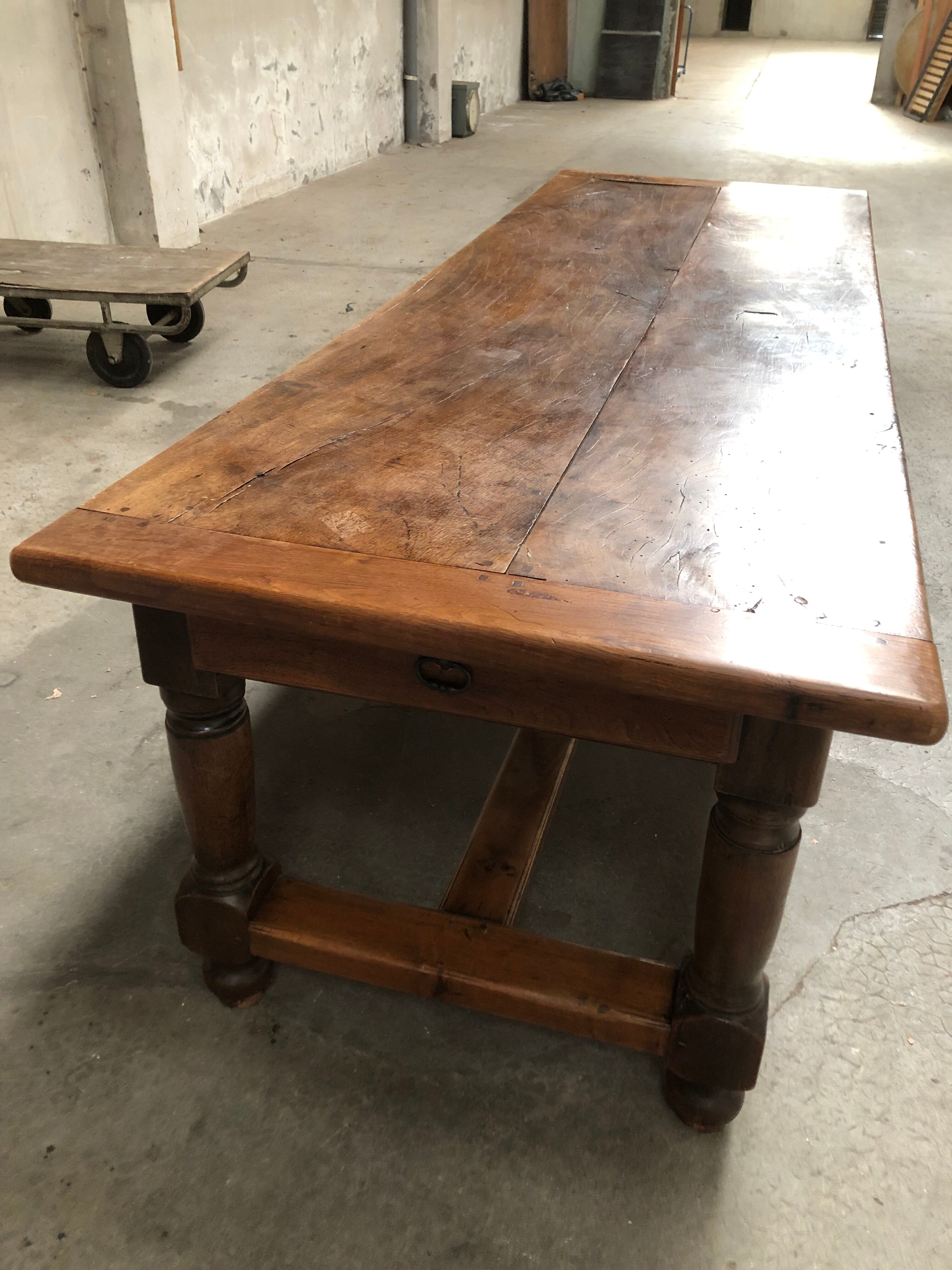 large old walnut farmhouse table