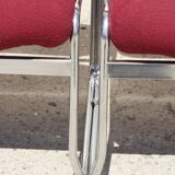 Space Age Chairs in Chrome and Velvet, 1970s, Set of 4