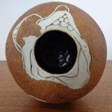 Danish Raku Studio Pottery Vase, 1960s