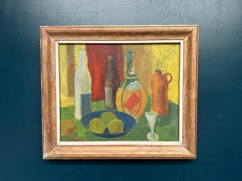 Original Swedish Oil on Panel – “Nature Morte” by Svän Grandin – Signed – Vintage & Framed