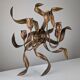 Large Vintage Wall Candelabra with Golden Tulips, 1960s