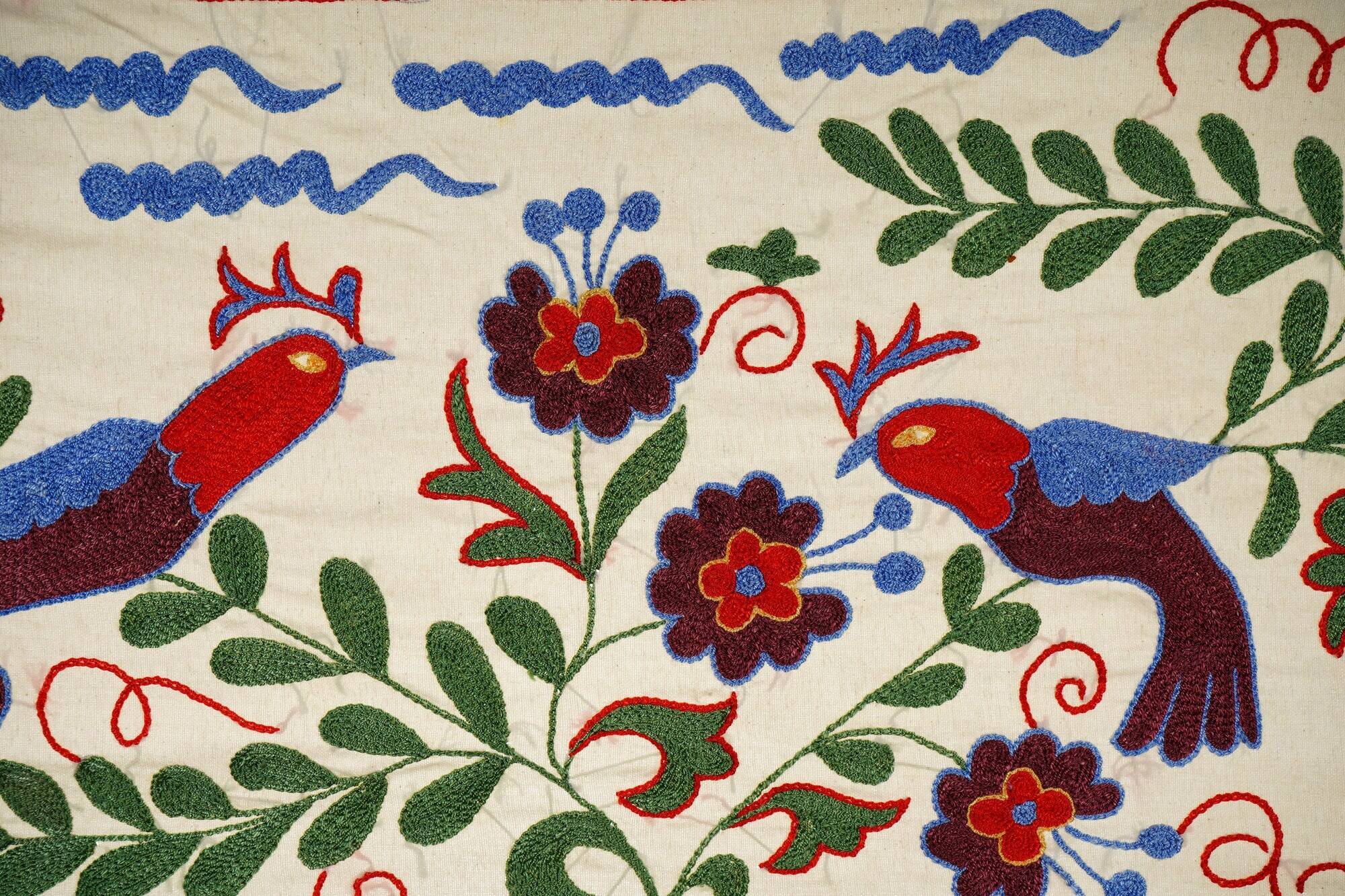 Vintage hand-embroidered tablecloth 44x98 cm