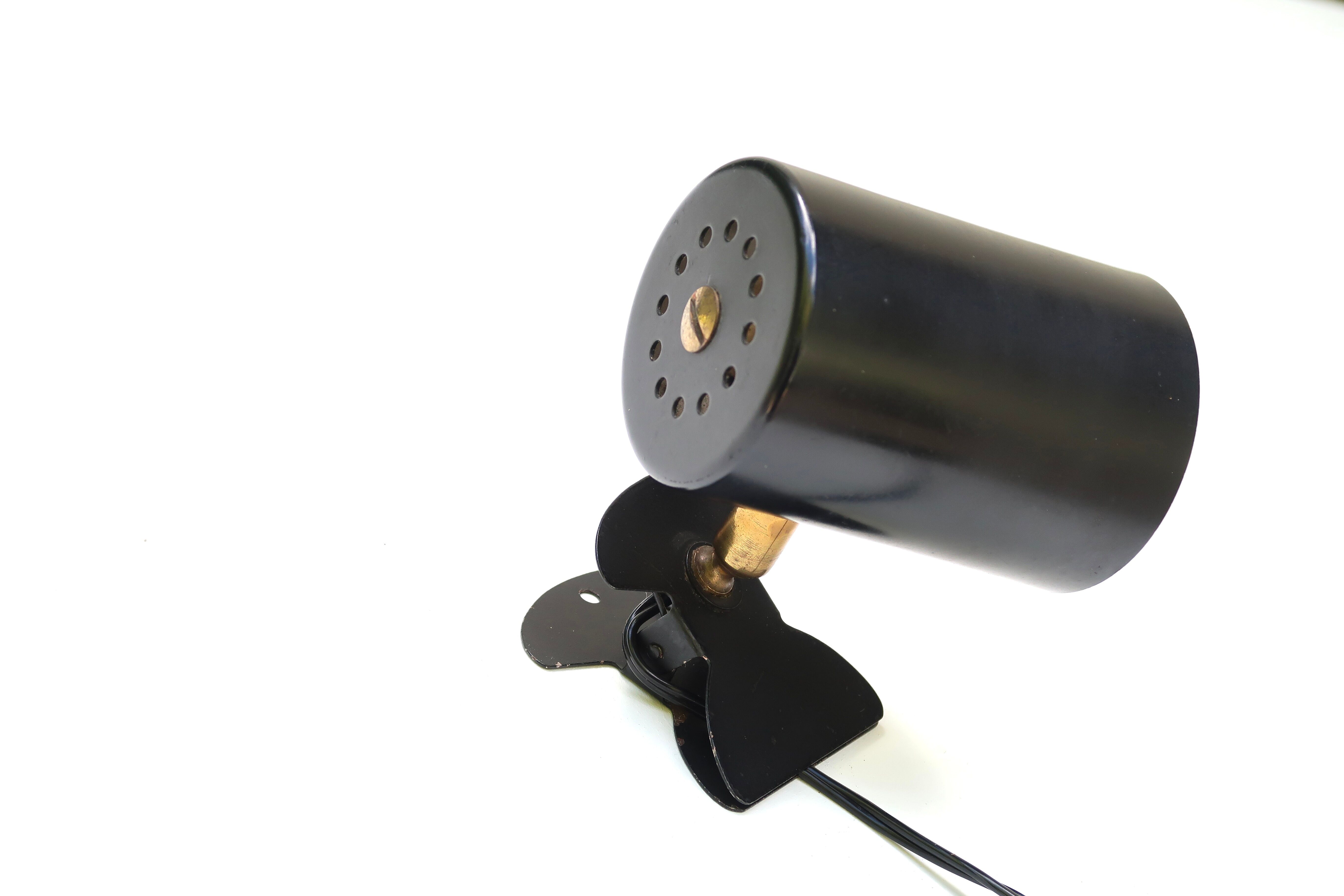 Wall lamp, black clip spot, 50s