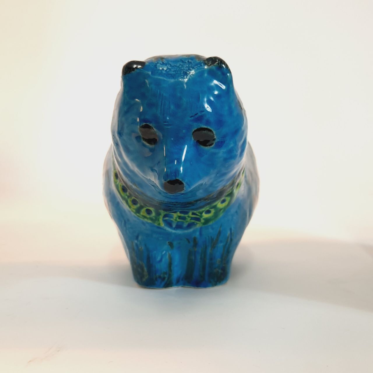 Vintage cat statue, Aldo Londi for Bitossi, Rimini blue series