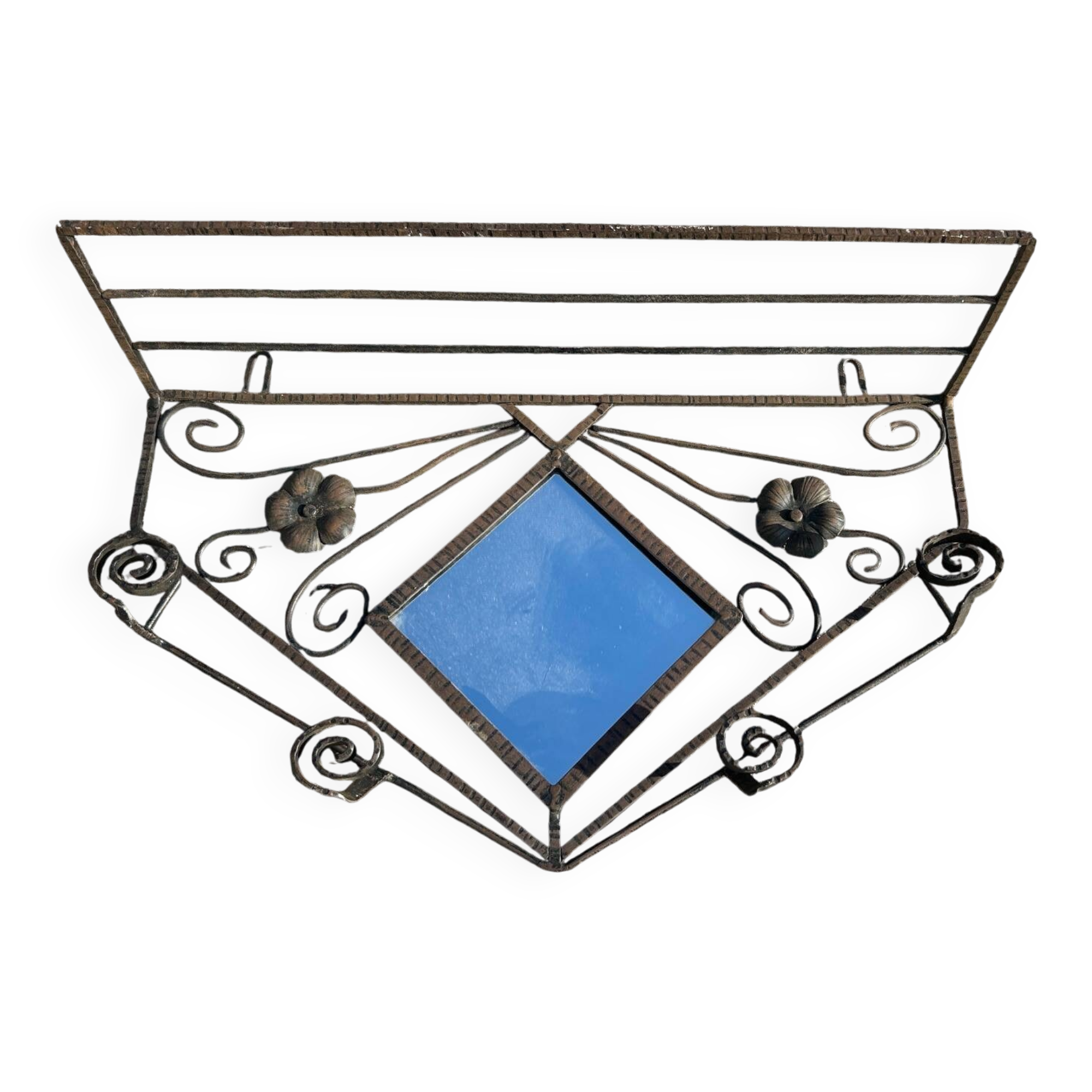 art deco wrought iron wall mirror