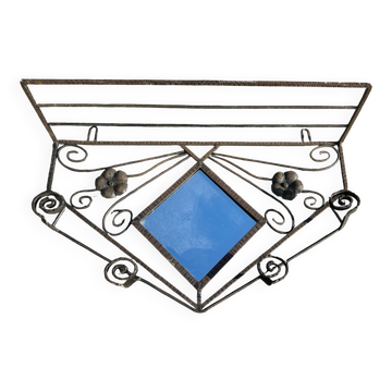 art deco wrought iron wall mirror