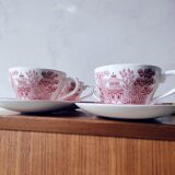 Set of 5 tea cups in English earthenware