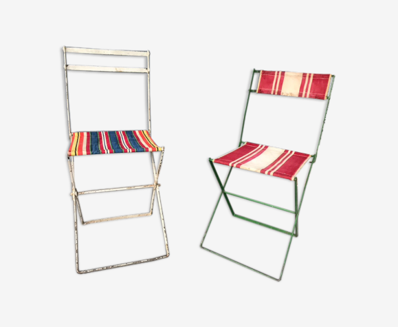 Pair Of Folding Chairs 1950 Selency, Can You Paint Metal Folding Chairs With Wheels