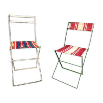 Paire de chaises pliantes 1950