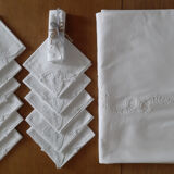 Old tablecloth and 12 towels