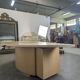 Large semicircular desk by André Putman published by Ecart International.