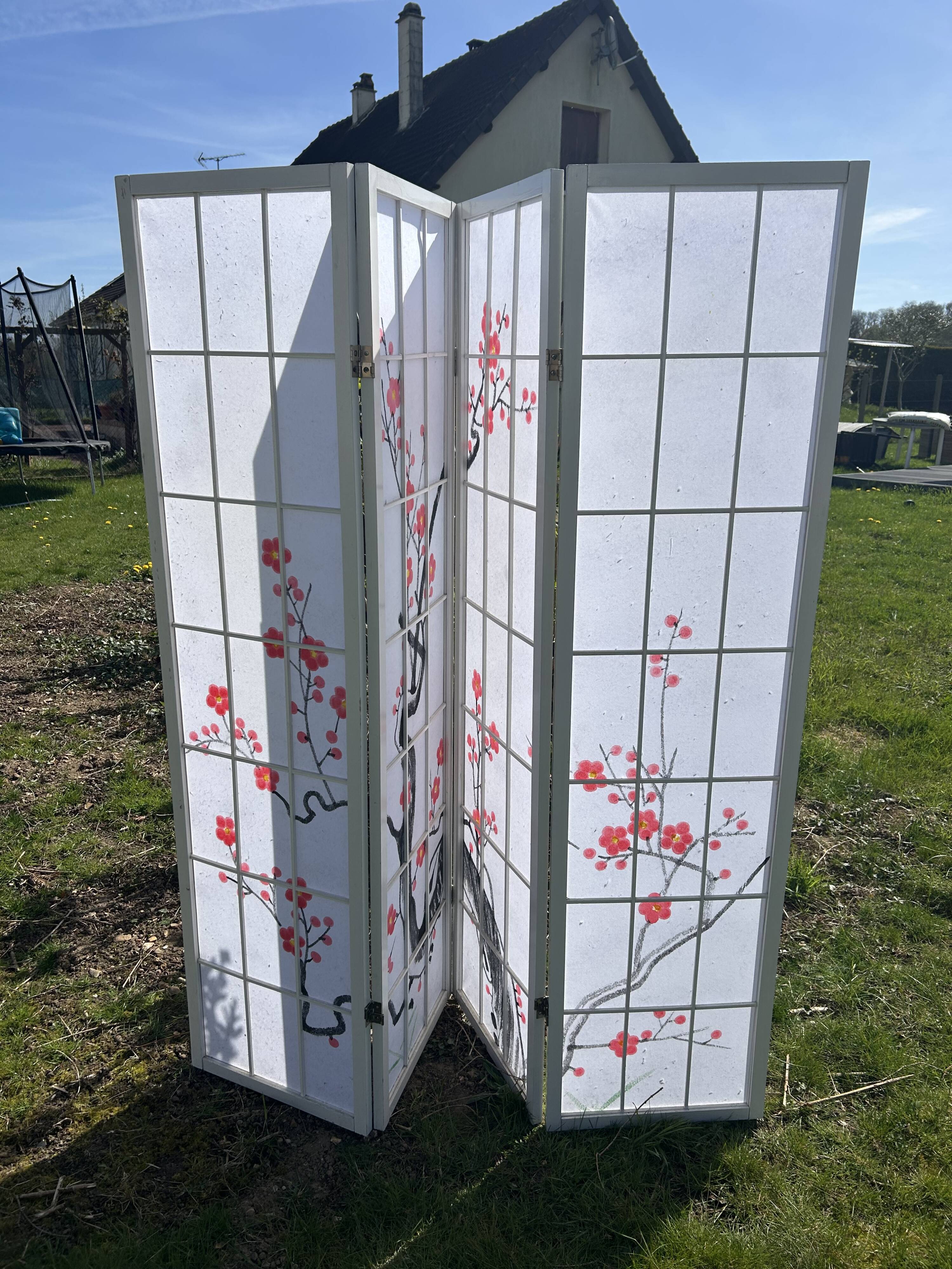 Four-panel screen