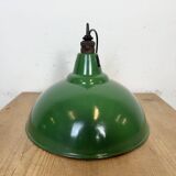 Industrial British Green Enamel Factory Pendant Lamp from Maxlume, 1960s