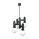 Lustre géométrique vintage noir et verre opalin