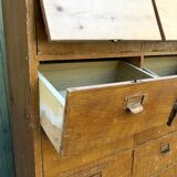 Vintage 50s wooden clamshell workshop furniture