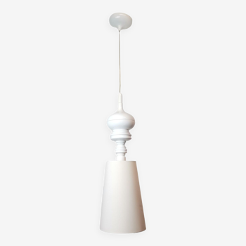 Glossy white ceramic hanging lamp josephine by jamie hayon for metalarte