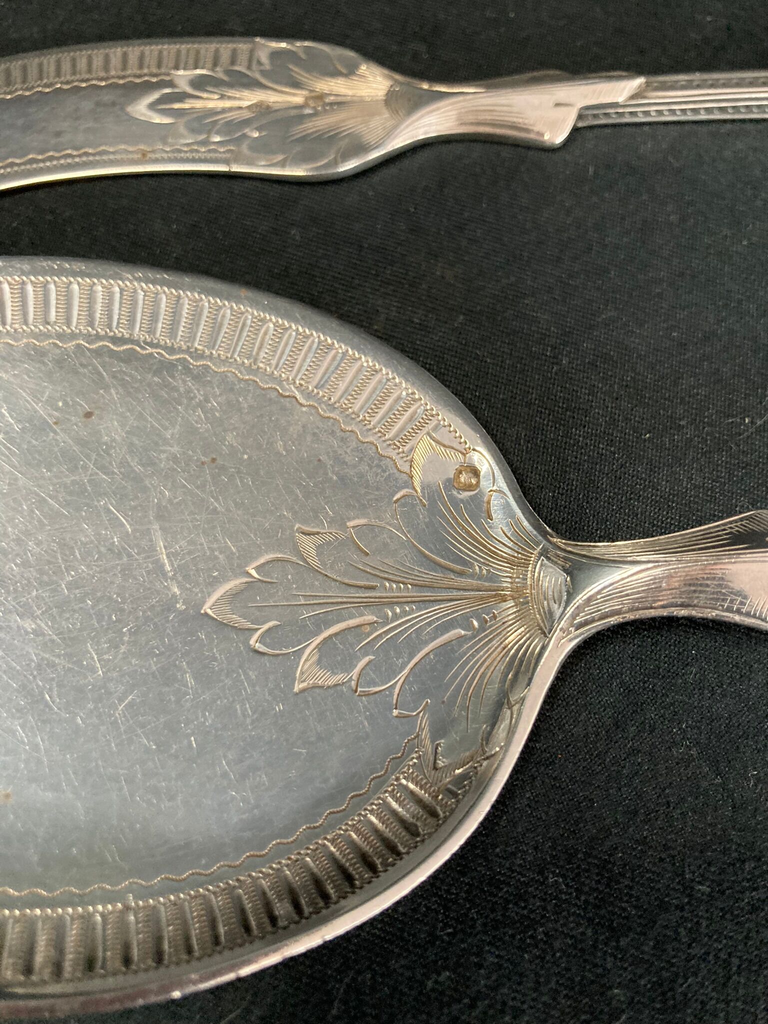 Two-piece silver ice cream service from the early 20th century