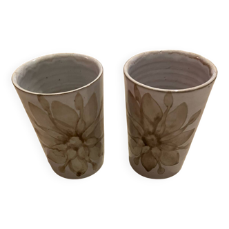 2 stoneware pots signed ra Robert Auguste