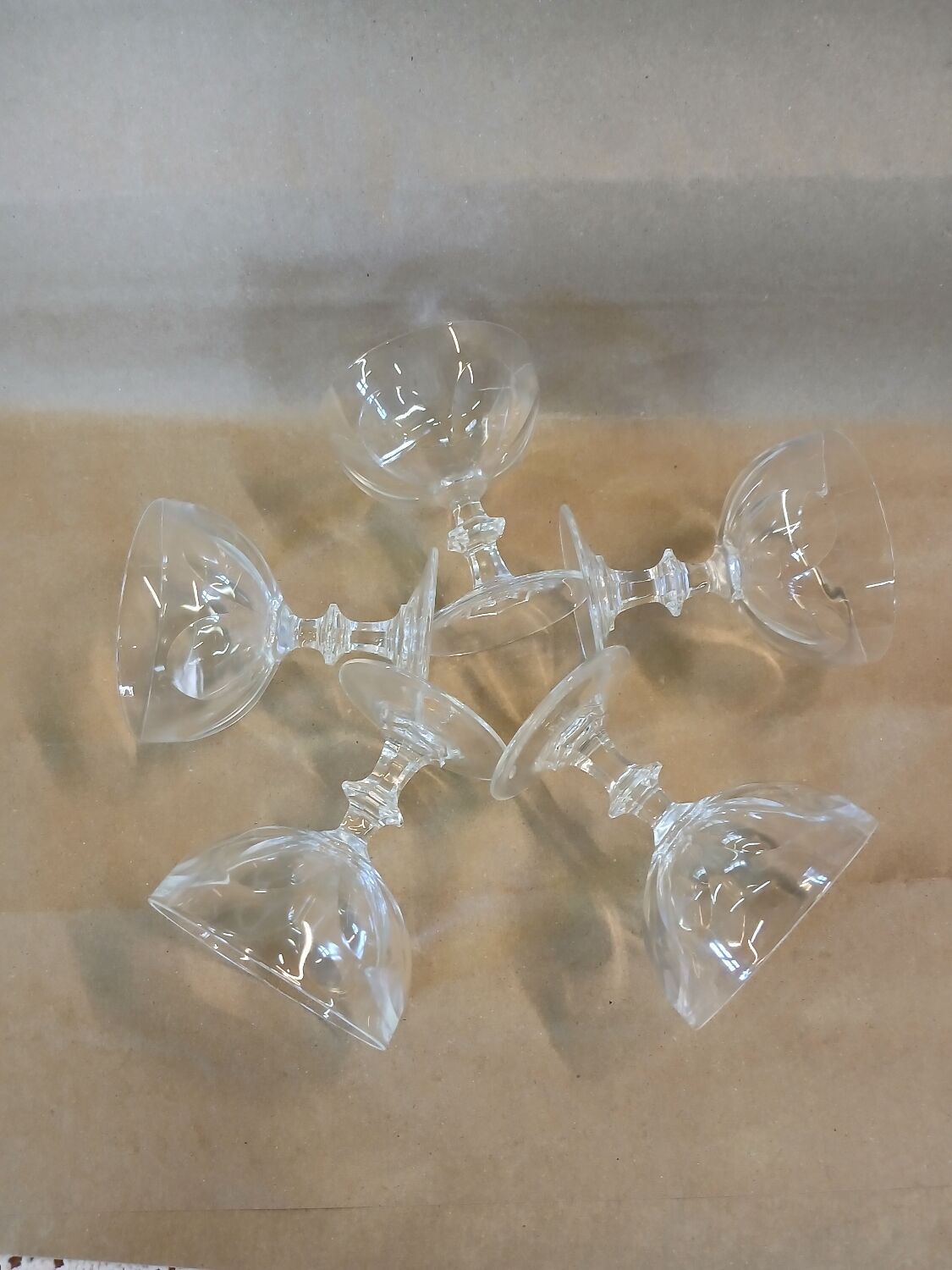 5 crystal champagne glasses