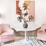 Mid-Century Fabric and Wood Armchair, 1950s