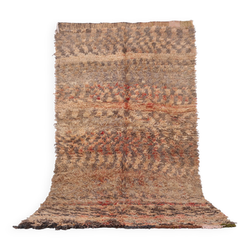 Tapis vintage shag marocain en laine berbère ancien fait à la main