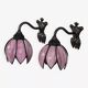 Pair of iron and glass wall lights