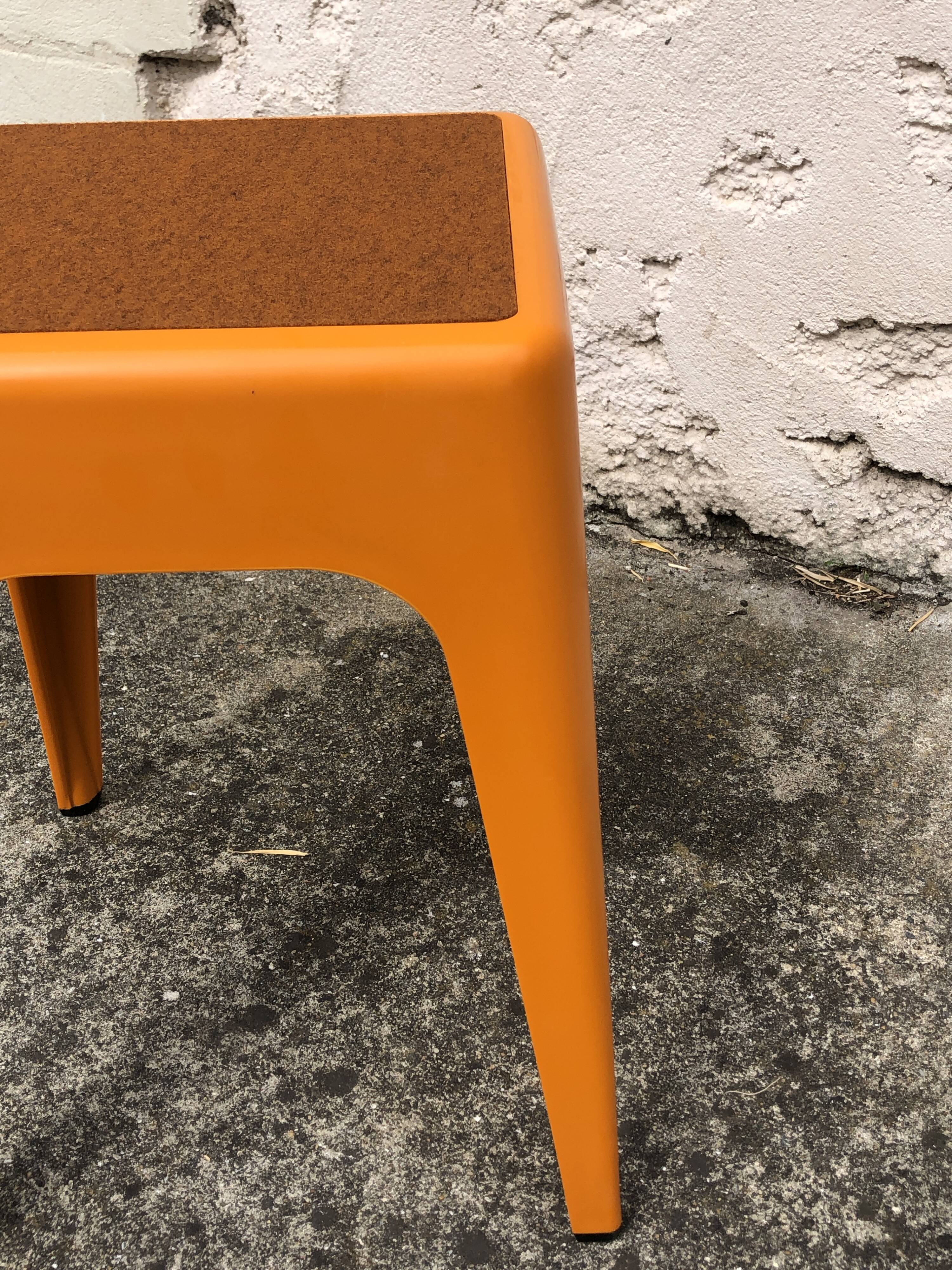 Orange plastic stool, 1970