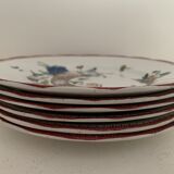 6 Sarreguemines dessert plates, cornucopia, 1928