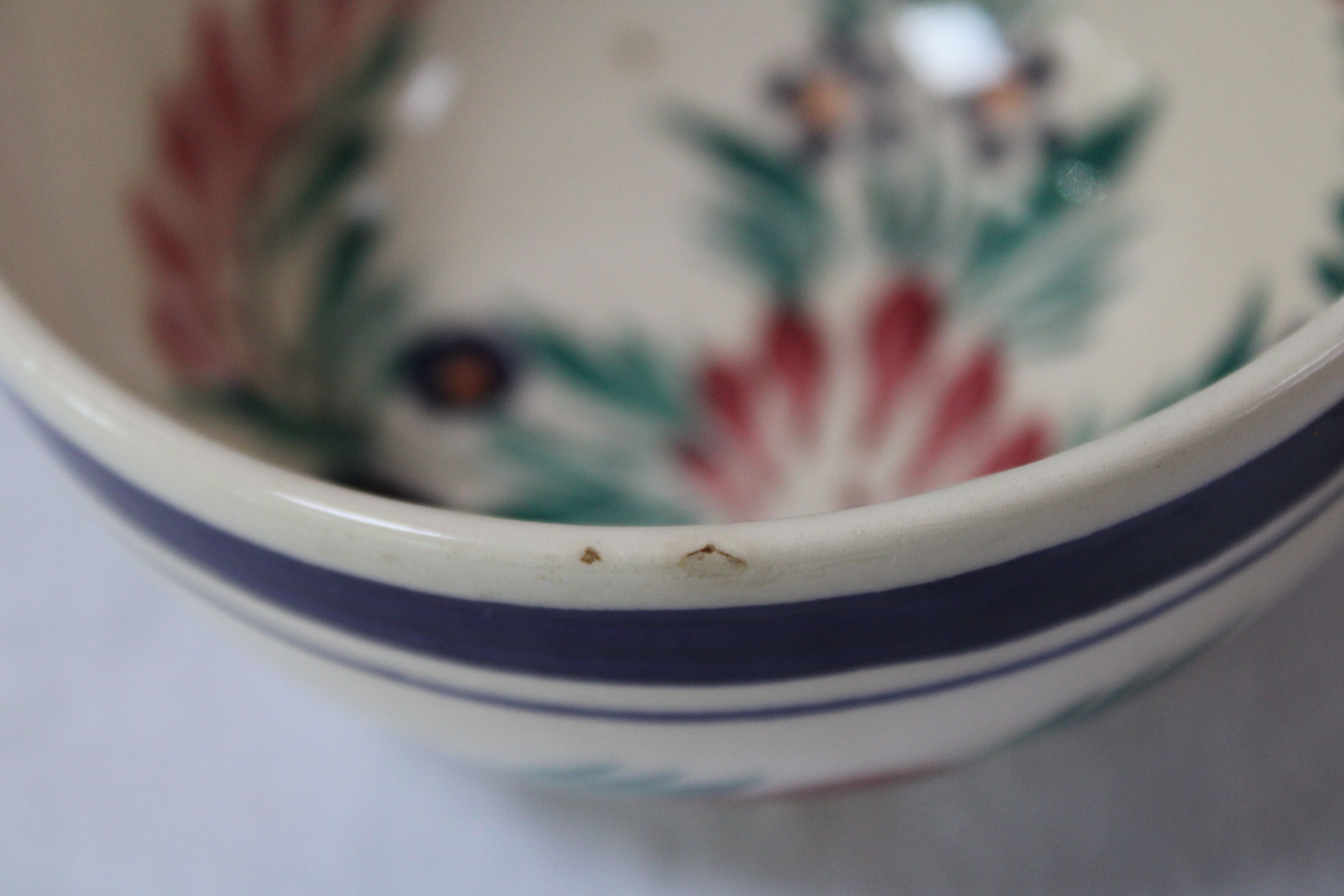 Ceramic eared bowl signed HB Quimper
