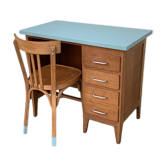 Vintage desk compass feet 1950 and its Baumann chair