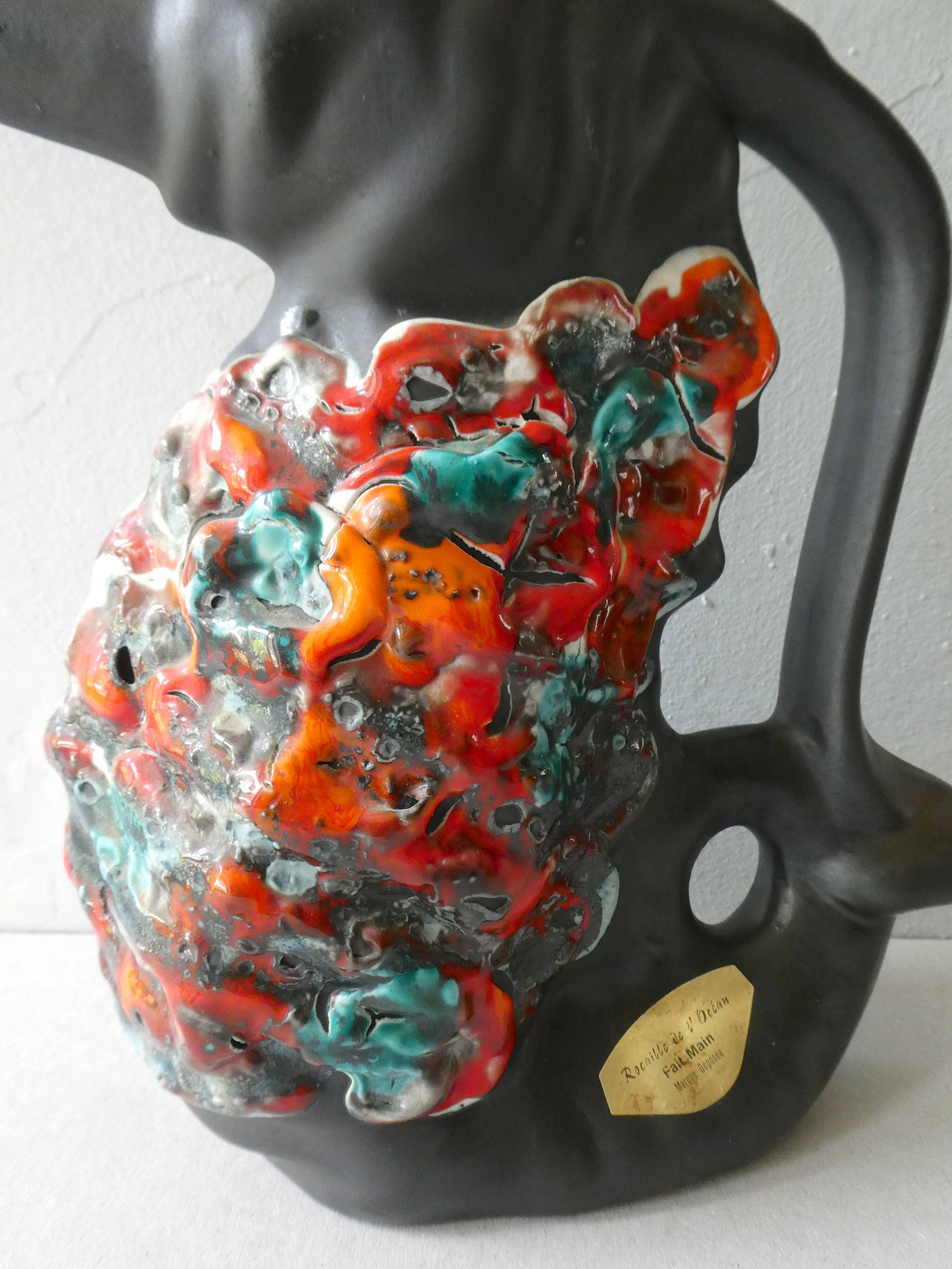 Zoomorphic ceramic pitcher vase, 60s