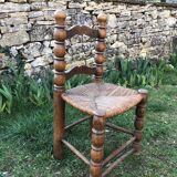 Brutalist straw chair