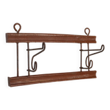 French Art Deco folding wall mount coat rack, ca. 1930