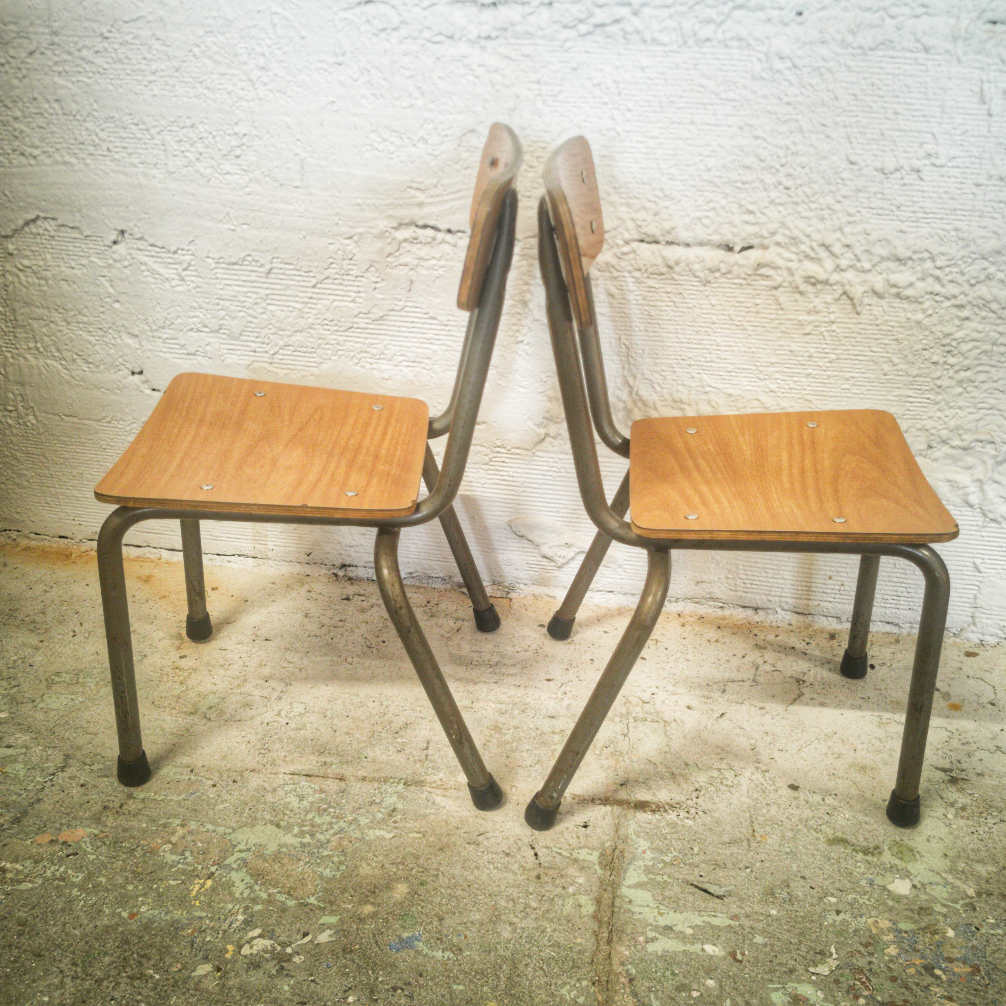 Pair of vintage children's chairs in formica