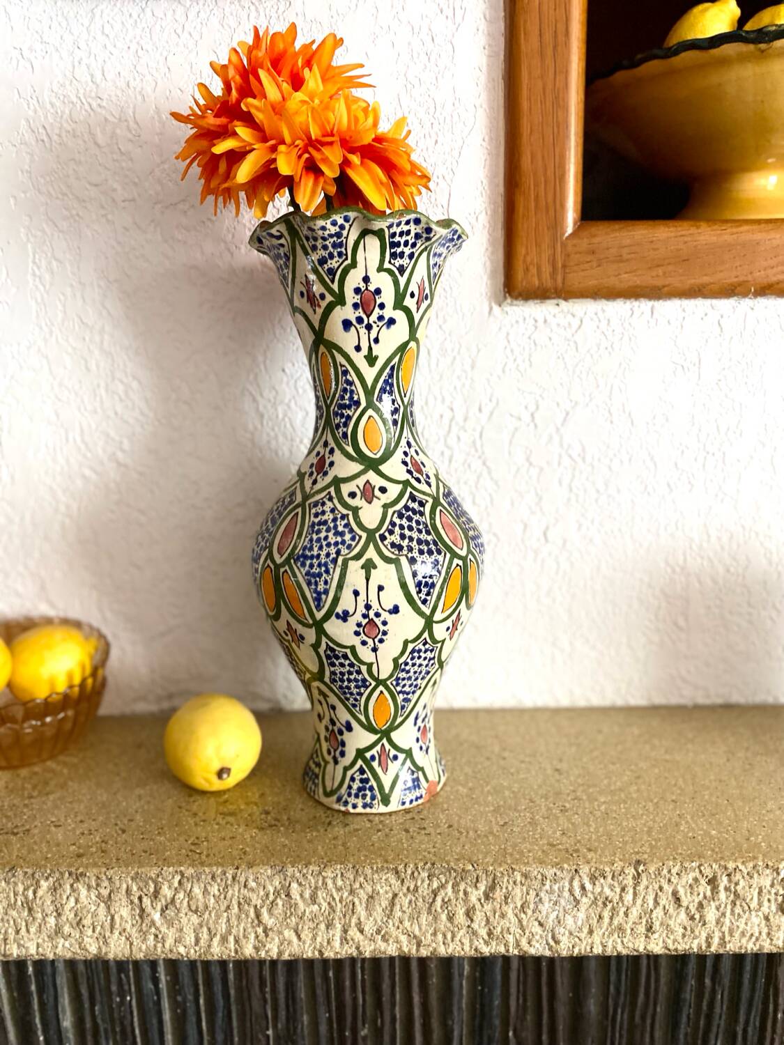 Antique hand-painted ceramic vase