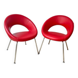 Chaise Artifort Nina vintage, cuir rouge, René Holten années 1990