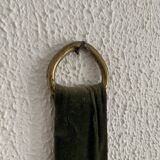 Vintage 1960 witch's eye mirror with green ribbon - 20 x 67 cm